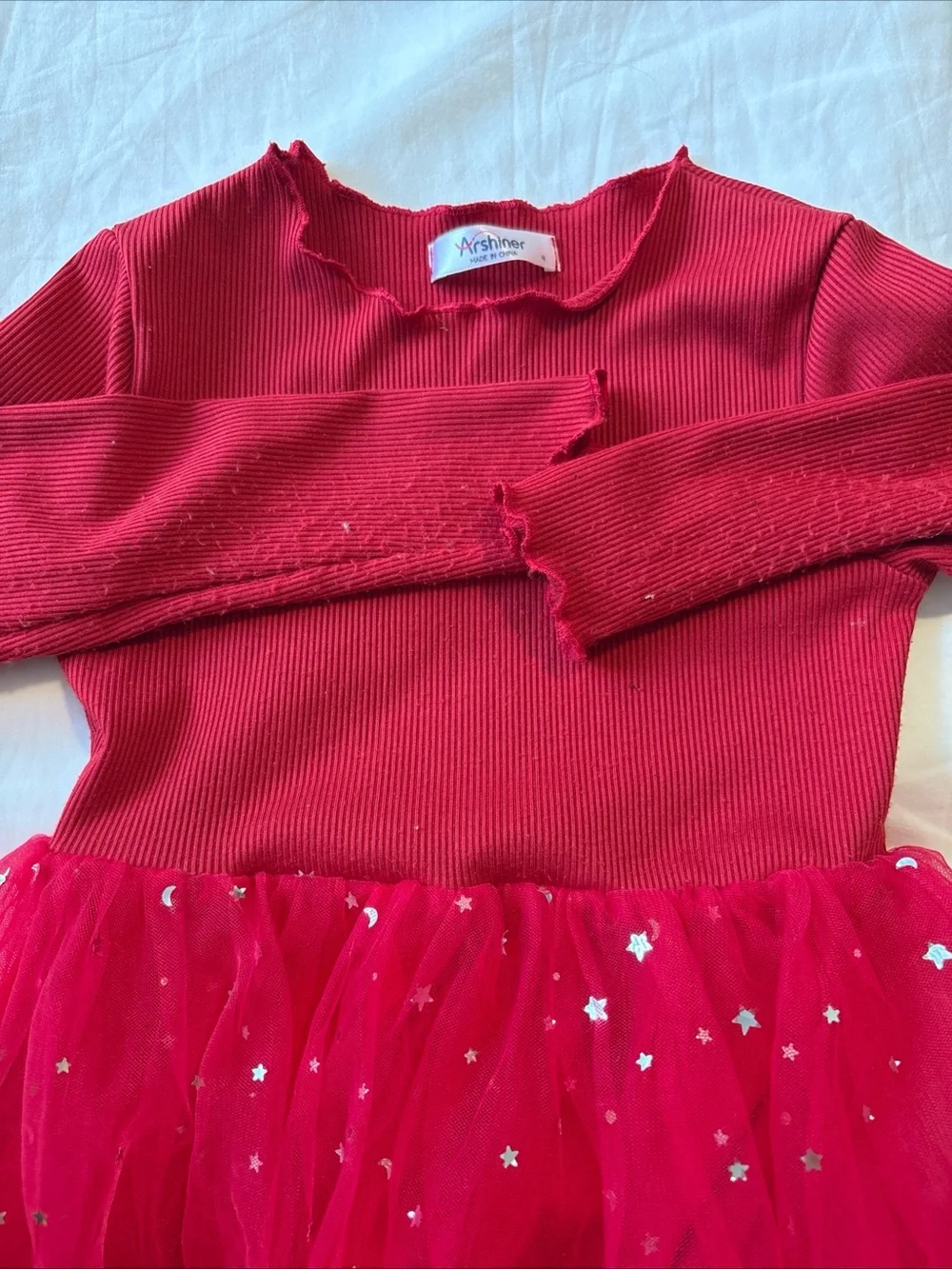 Girls Red Tulle Star Dance Dress - Kids Costume